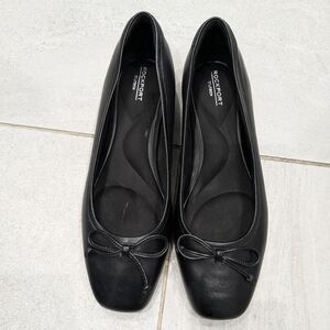 Rockport Women's Sadie  Ballet Flat shoe 7.5M Black Leather